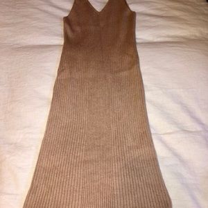 REFORMATION Beige MIDI Knit Dress
